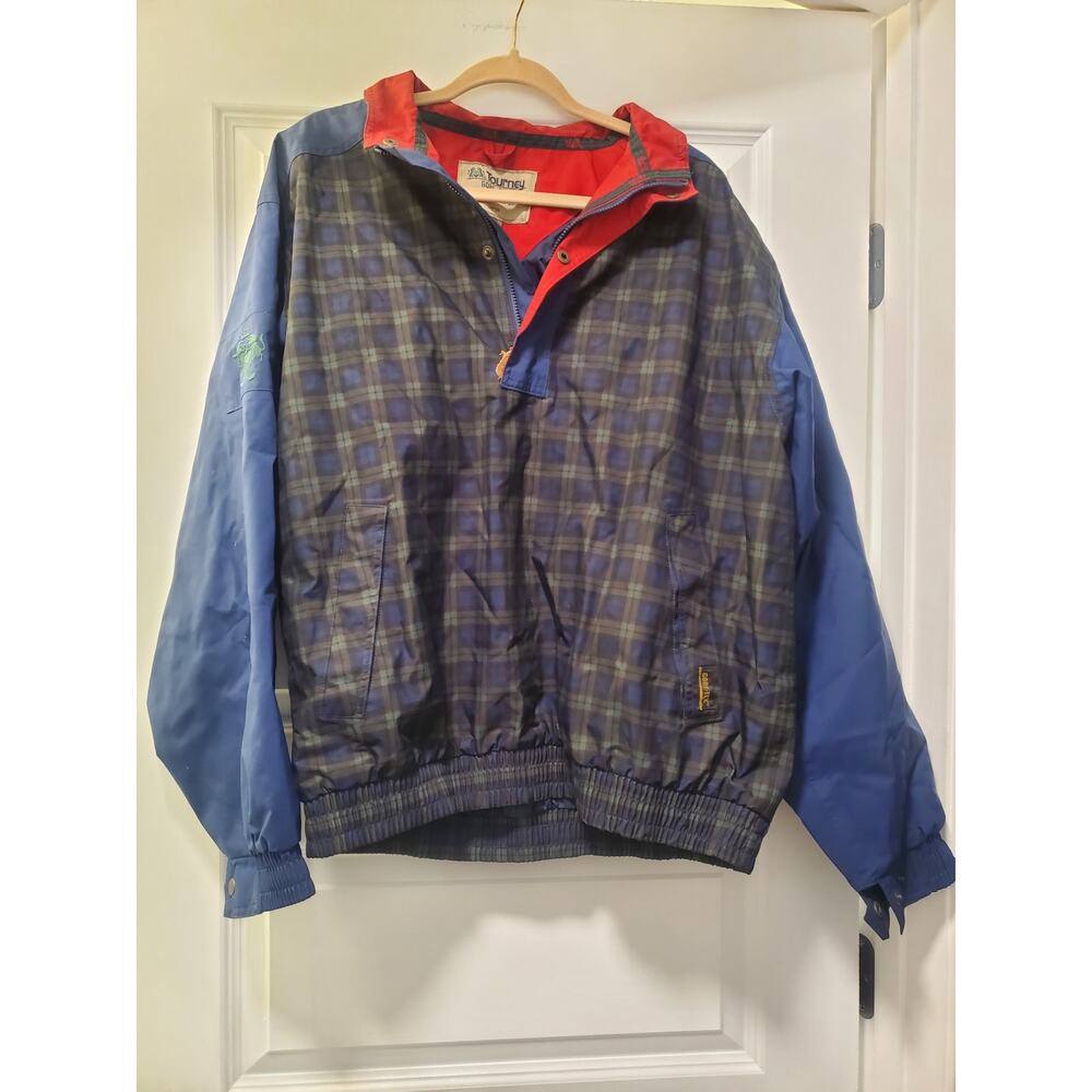 Vintage Tourney Gore-Tex Windbreaker Jacket Blue Microfiber Nylon Womens.. a31